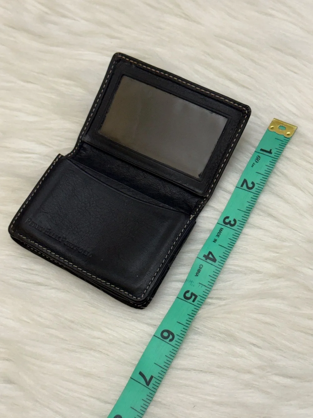 PERRY ELLIS -  BLACK GENUINE LEATHER PORTFOLIO CARDHOLDER WALLET